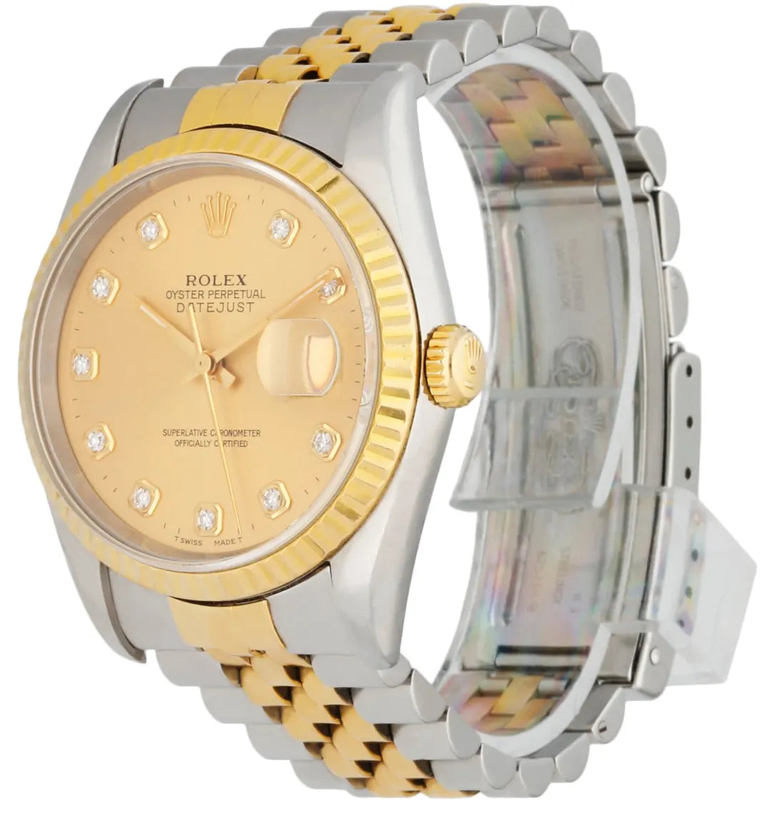 datejust Rolex Gold Diamond Two-Tone - Hình 8