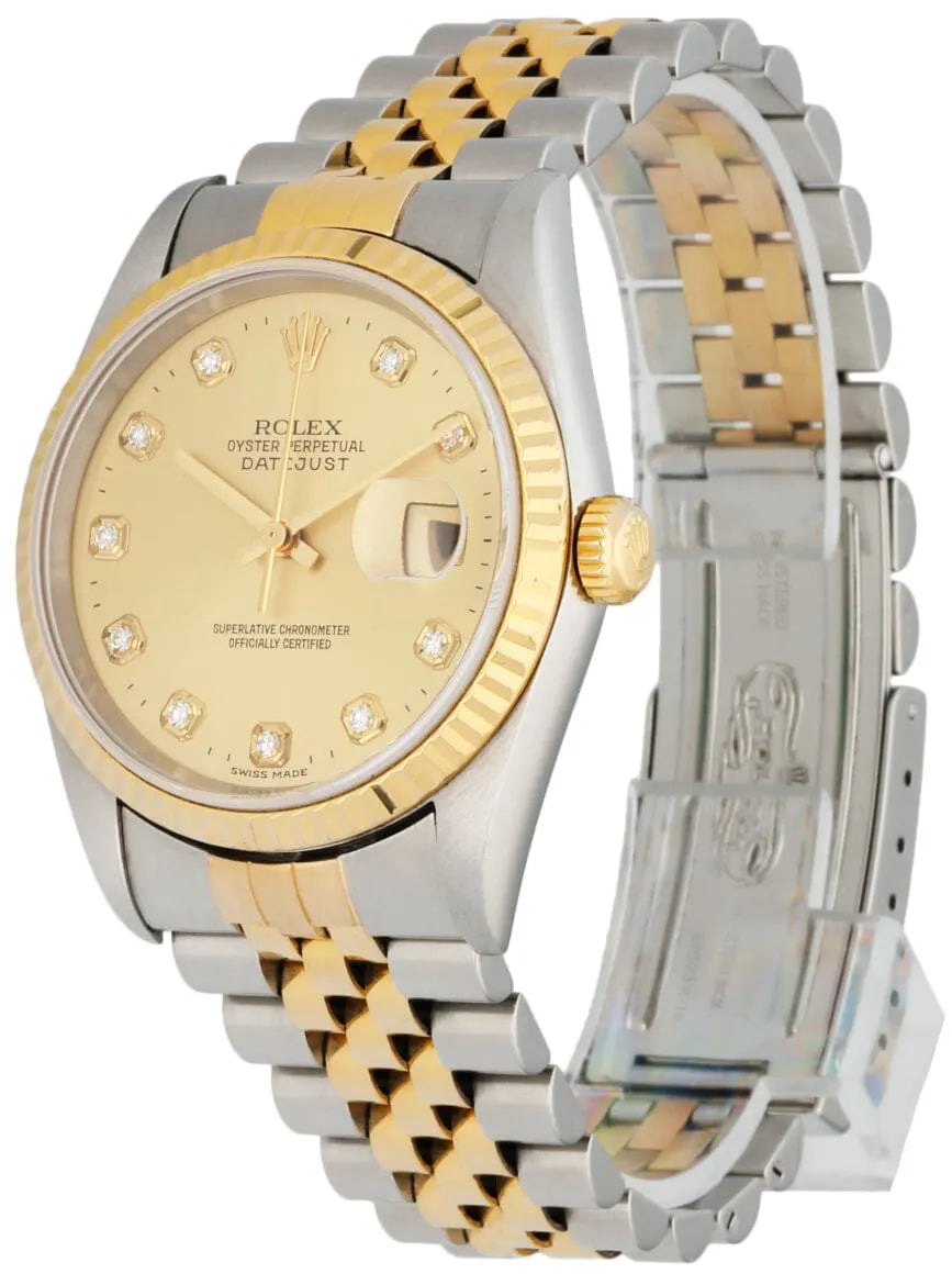 datejust Rolex Two-Tone Diamond Champagne - Hình 2