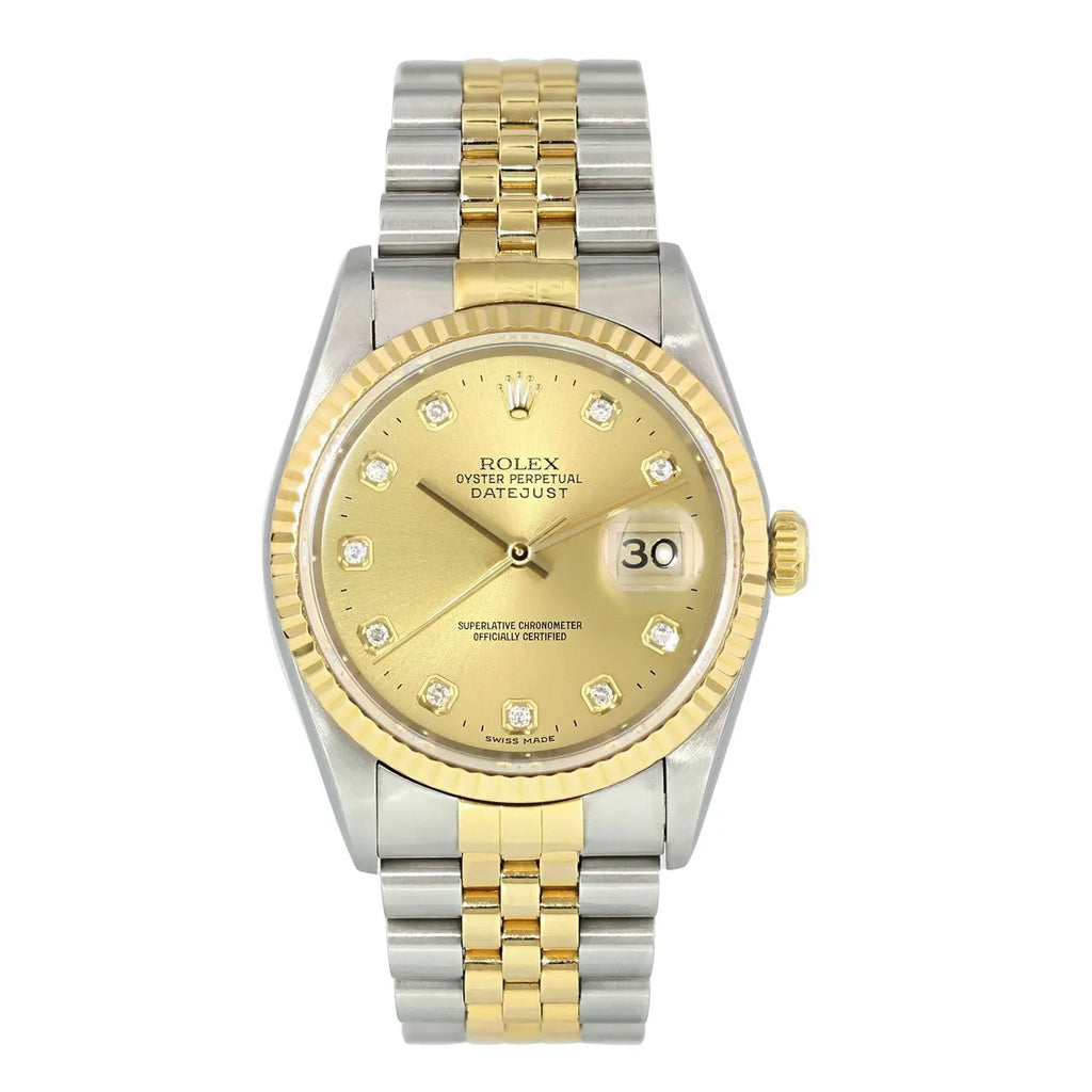 Rolex Two-Tone Diamond Gold Dial