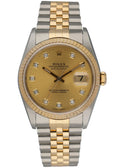 datejust markers Rolex Gold Dial Diamond