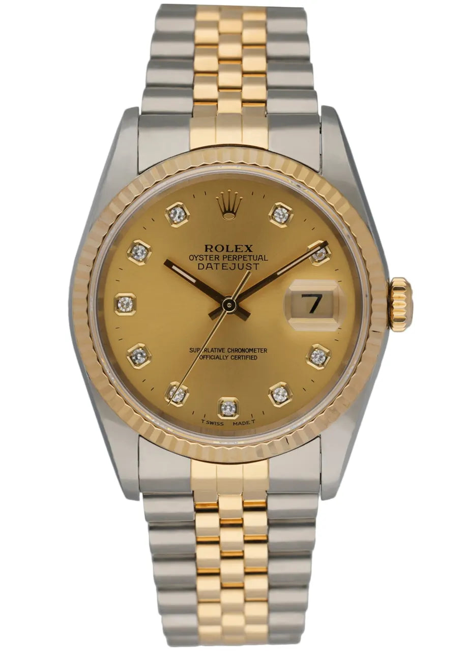 datejust markers Rolex Gold Dial Diamond