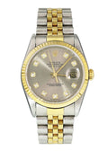 two Rolex Grey Diamond Datejust