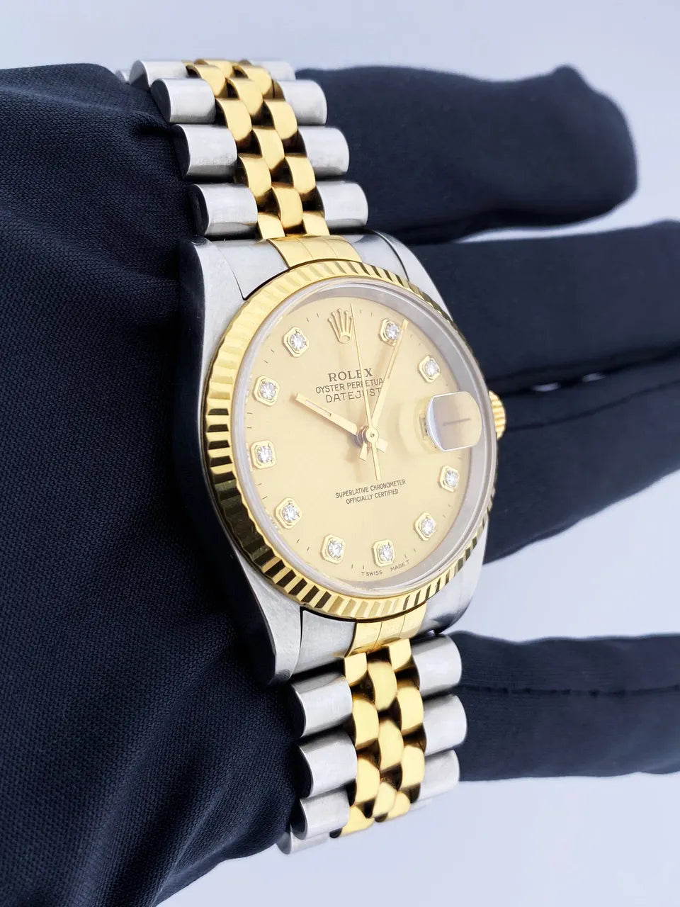 markers Rolex Gold Dial Diamond Datejust - Hình 3