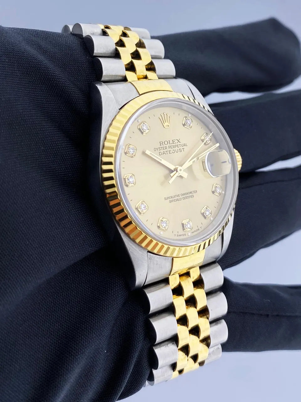 Rolex Datejust Gold Dial Diamond - Hình 3