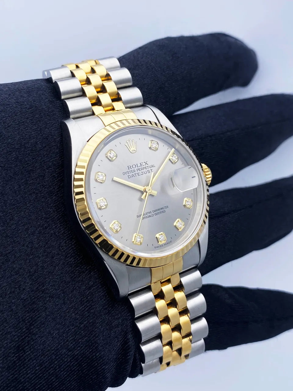 Rolex Silver Diamond Datejust dial - Hình 3