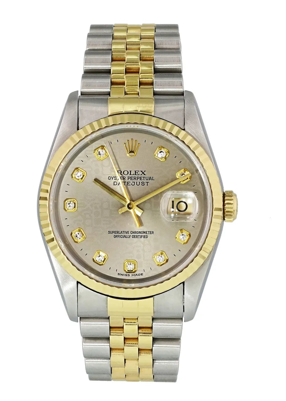 two Rolex Silver Diamond Datejust
