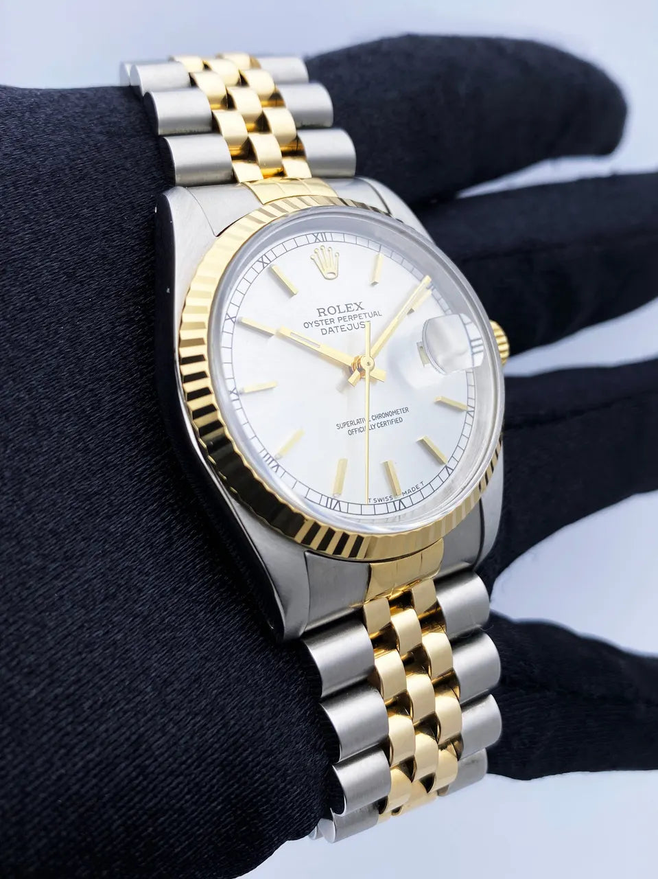 Rolex Two-Tone Silver Fluted Bezel - Hình 3