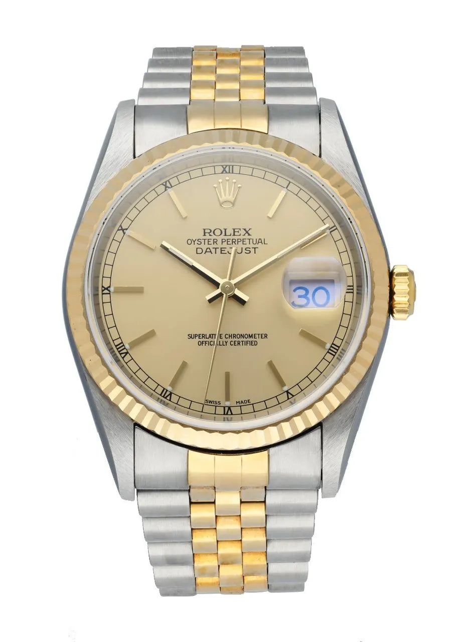 Rolex Datejust Gold Champagne Stick Dial