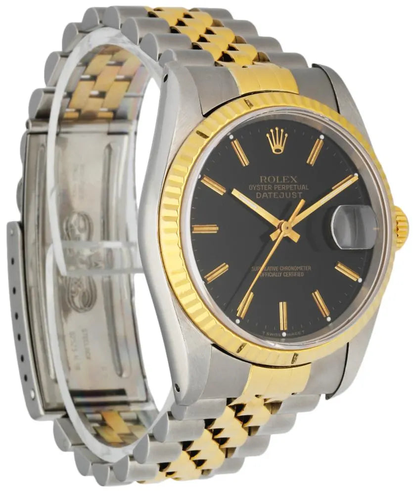 datejust Rolex Black Dial Two-Tone Jubilee - Hình 3