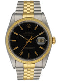 datejust Rolex Black Dial Two-Tone Jubilee