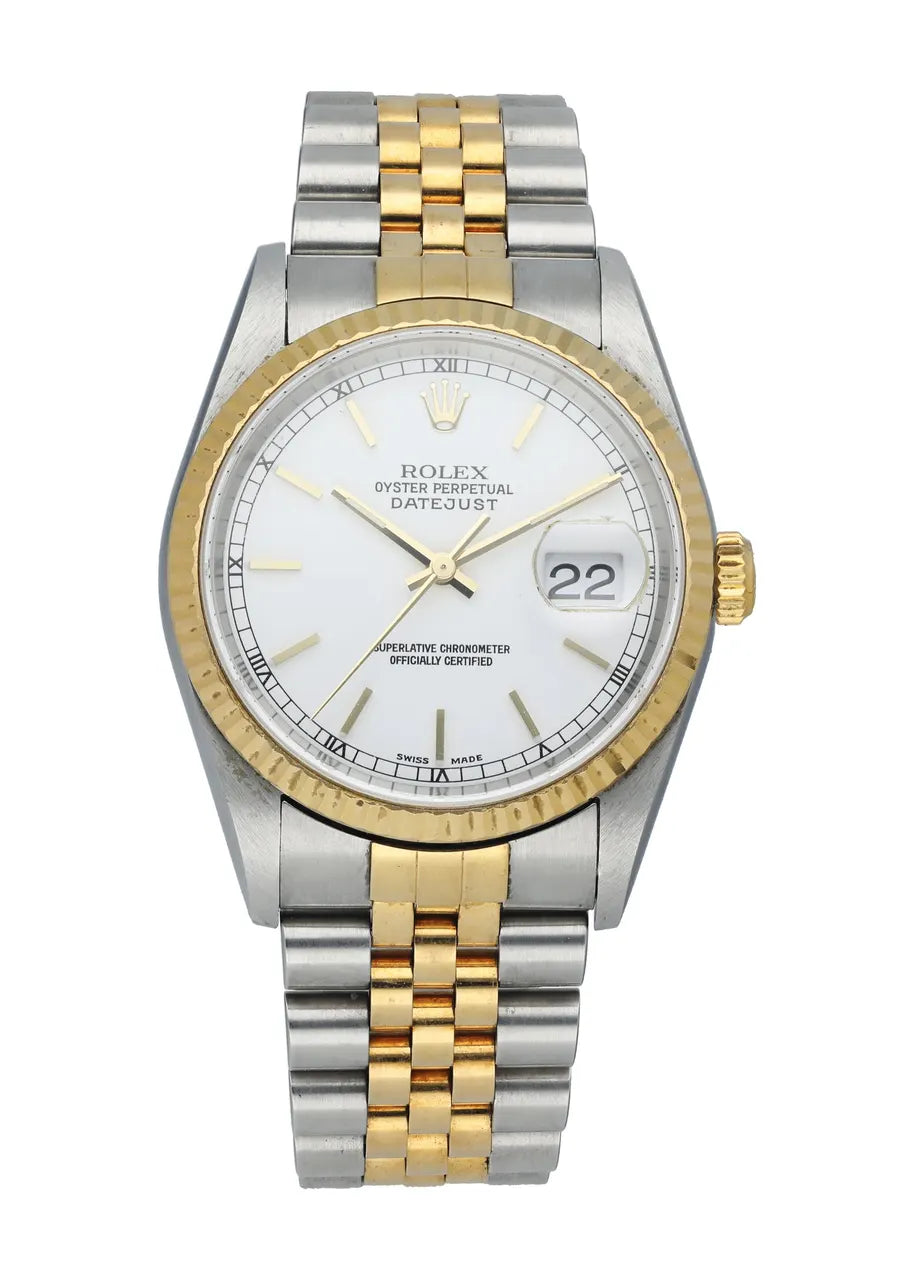 steel Rolex Datejust White Dial Two-Tone