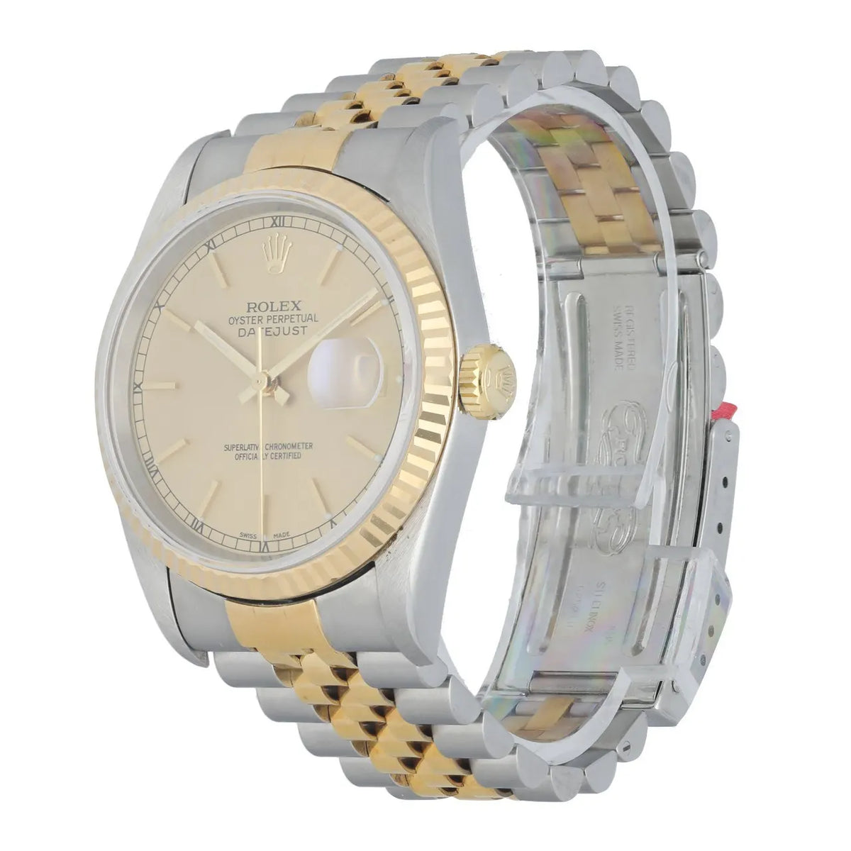 Rolex Datejust Gold Champagne Stick Dial - Hình 2