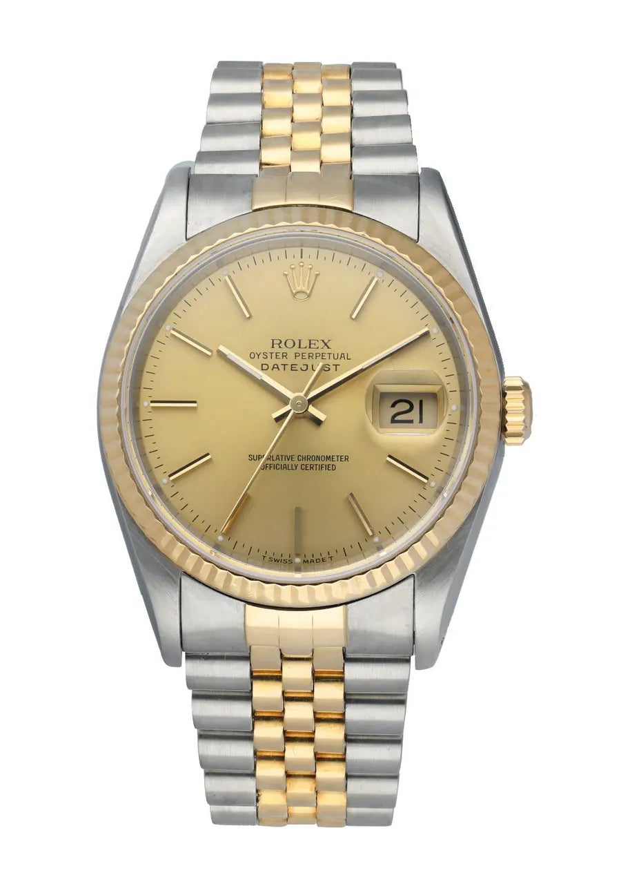 datejust fluted Rolex Two-Tone Gold Champagne