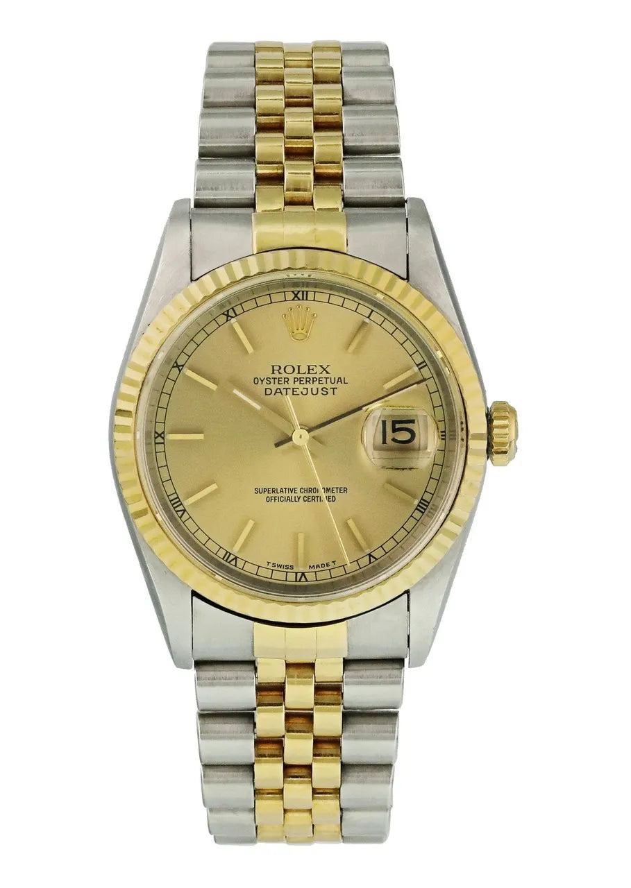 datejust fluted Rolex Gold Dial Two-Tone