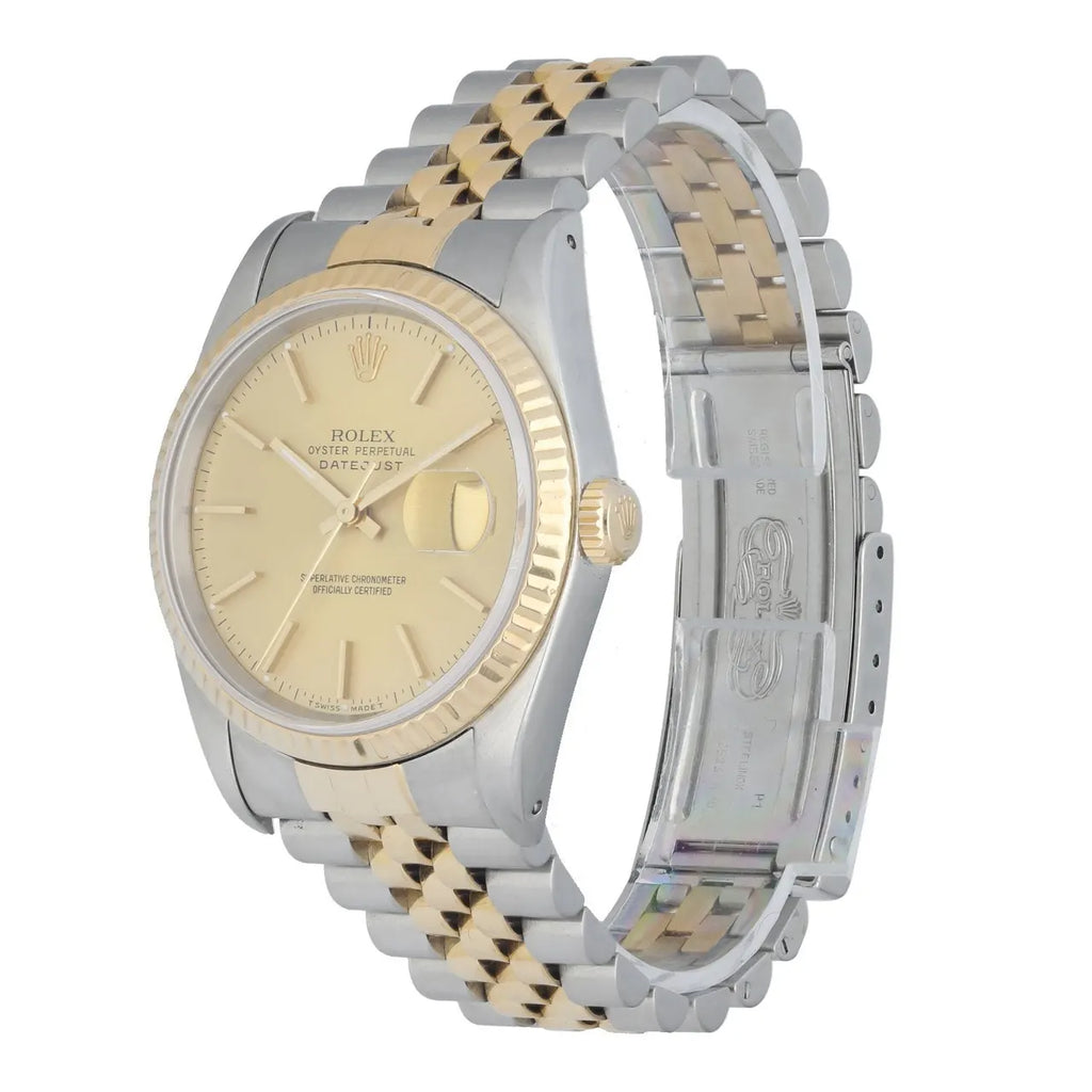 datejust fluted Rolex Two-Tone Gold Champagne - Hình 2