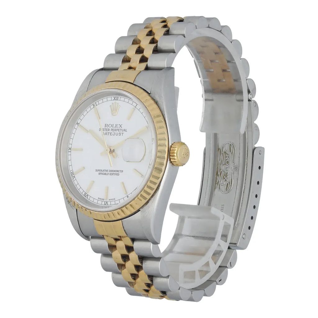 steel Rolex Datejust White Dial Two-Tone - Hình 2