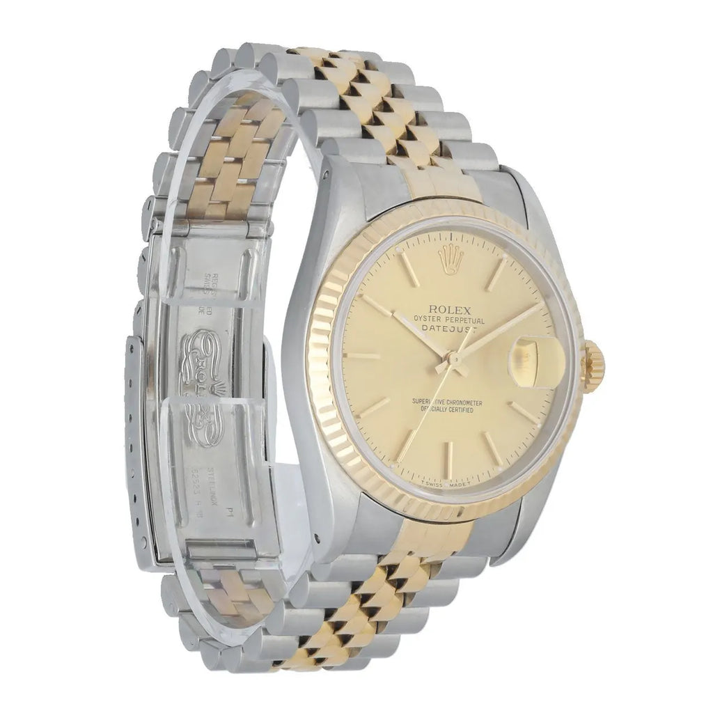 datejust fluted Rolex Two-Tone Gold Champagne - Hình 3