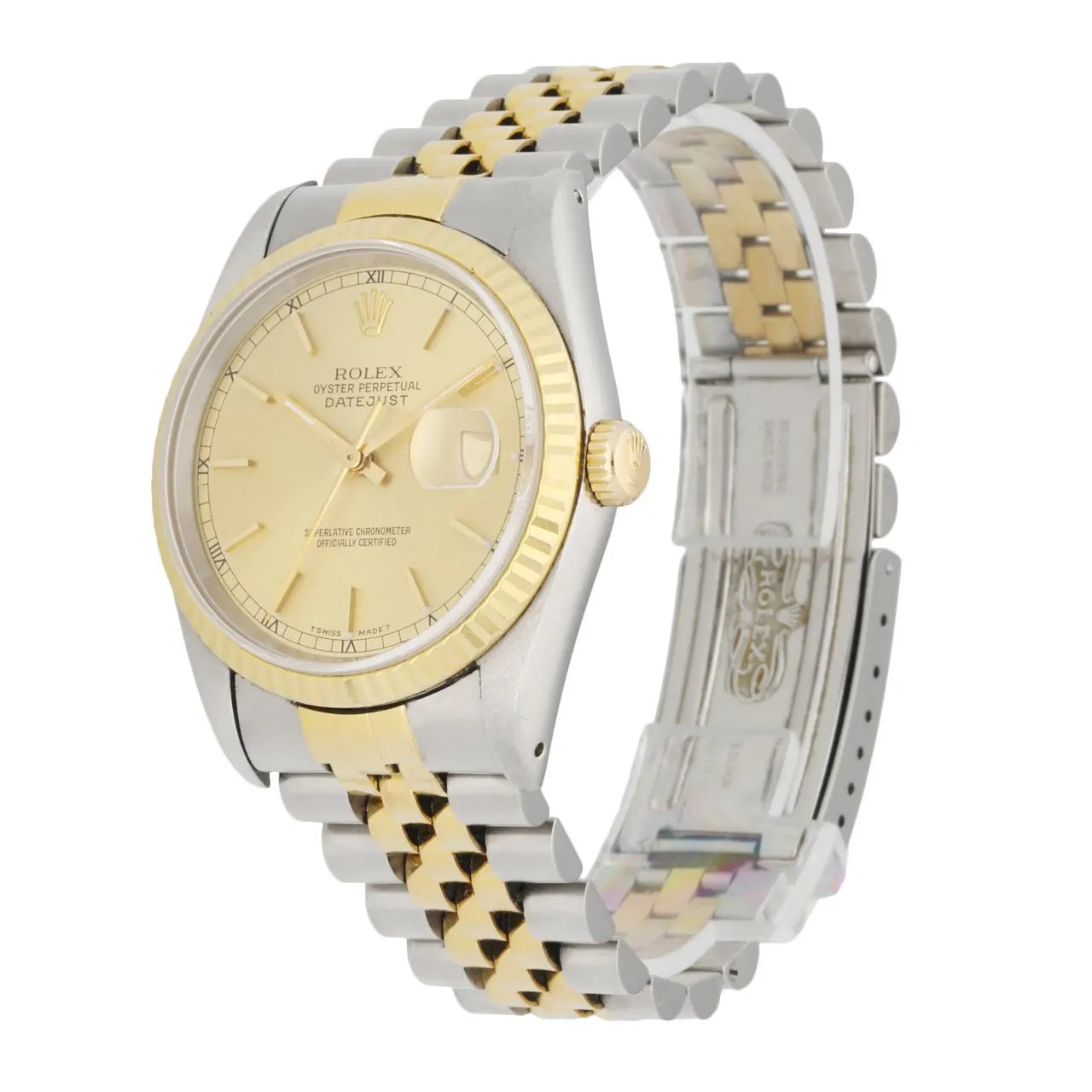Rolex Gold Linen Dial Two-Tone - Hình 2