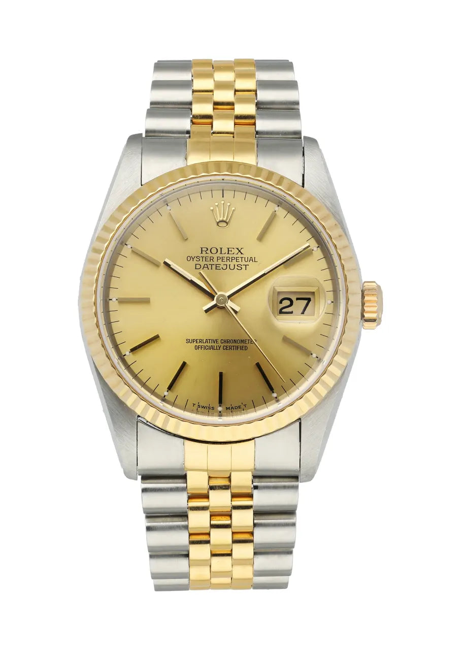 datejust fluted Rolex Two-Tone Gold Champagne