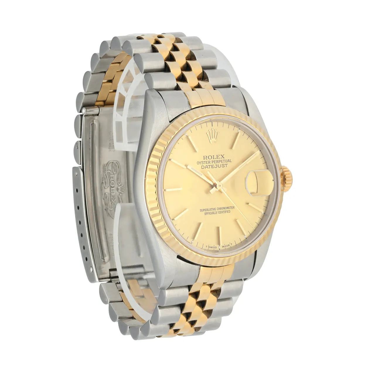 datejust fluted Rolex Two-Tone Gold Champagne - Hình 3