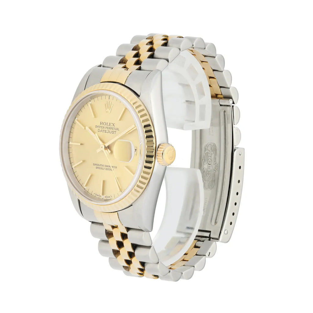 datejust fluted Rolex Two-Tone Gold Champagne - Hình 2