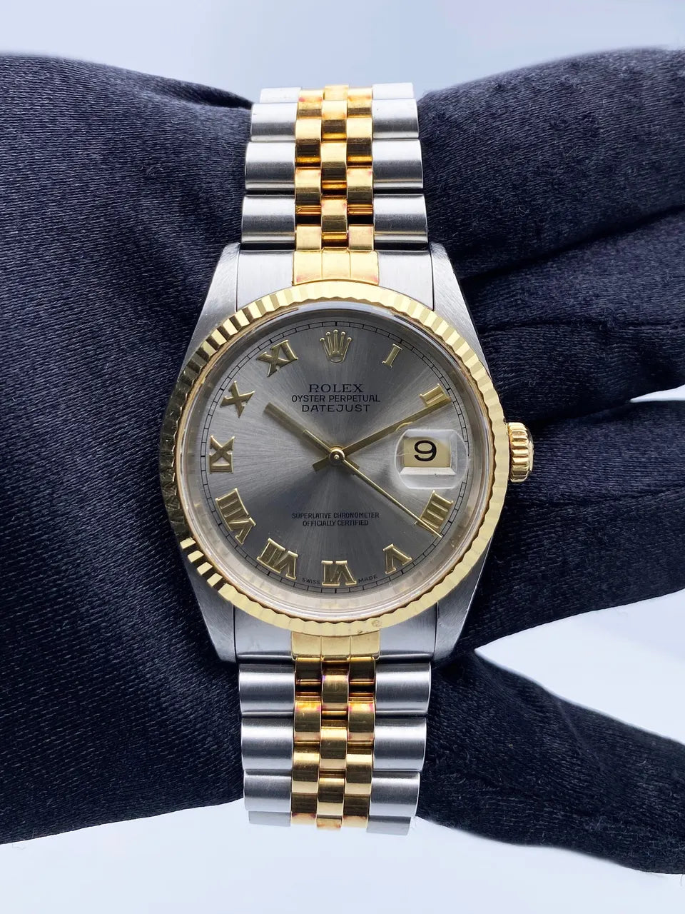 datejust Rolex Two-Tone Silver Roman - Hình 3