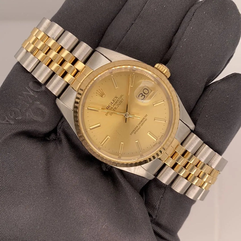Rolex Two-Tone Gold Fluted Bezel datejust - Hình 5
