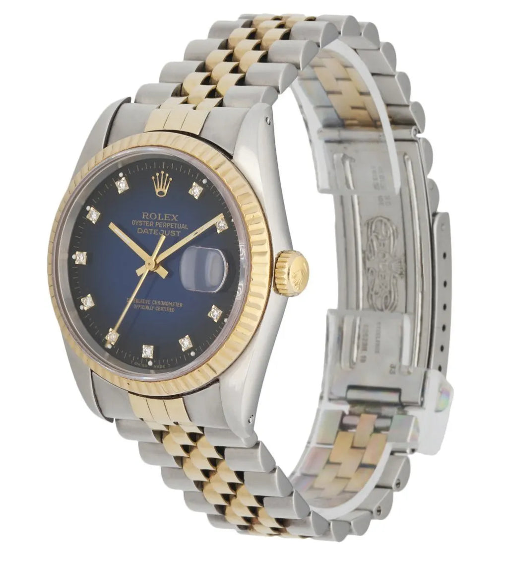 Rolex Two-Tone Blue Diamond Datejust - Hình 2