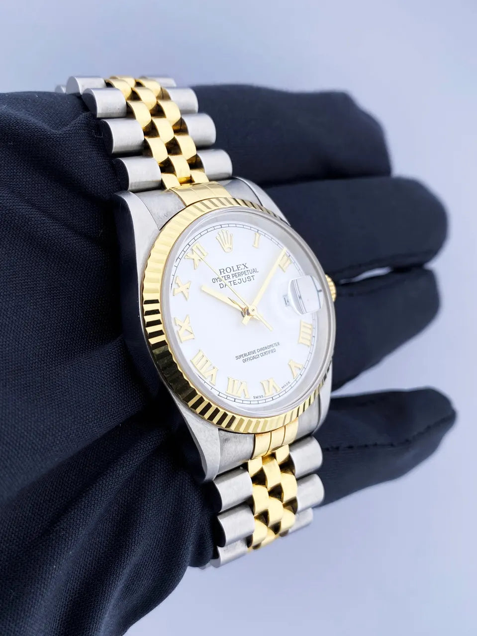 numeral Rolex White Roman Datejust - Hình 3
