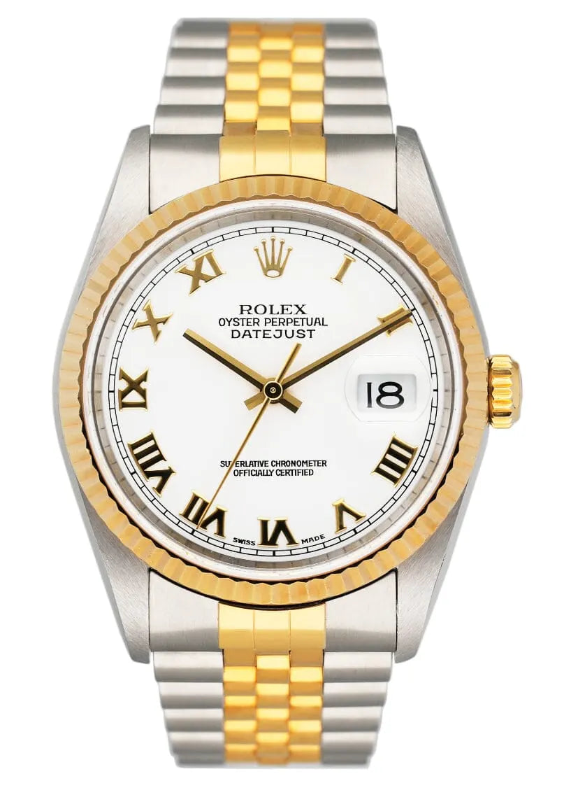 datejust Rolex Two-Tone White Roman Dial