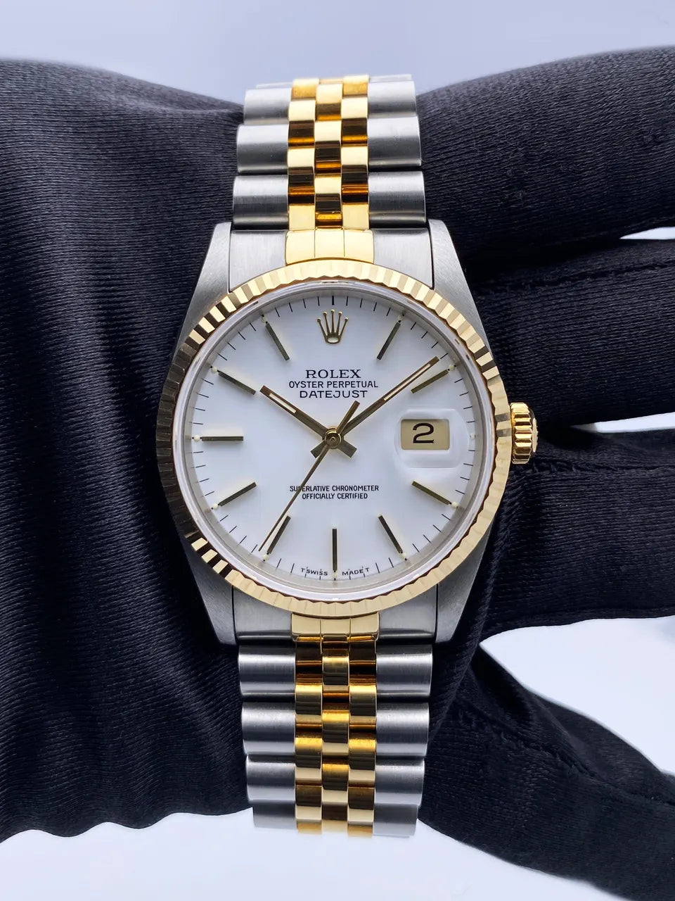 datejust Rolex Two-Tone White Dial - Hình 2