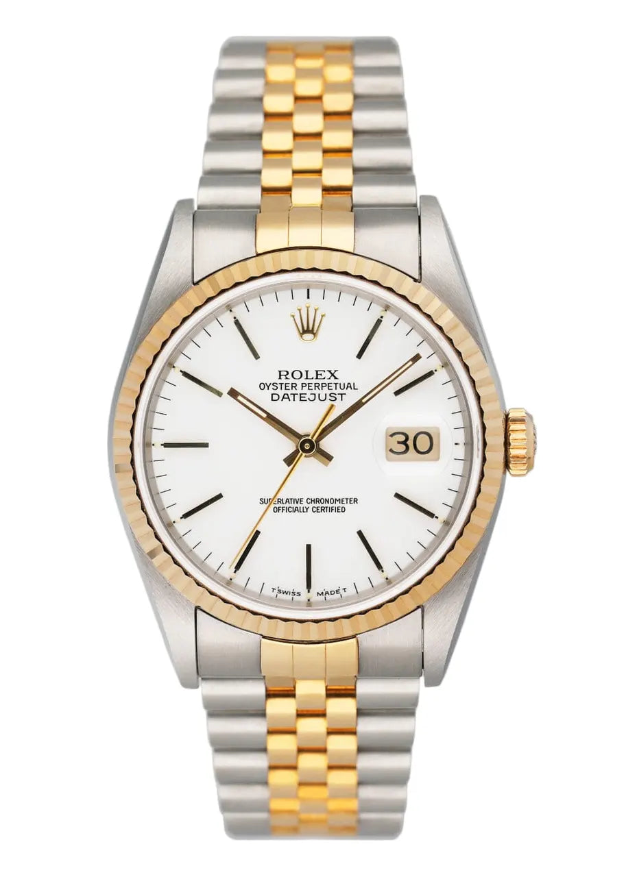 datejust Rolex Two-Tone White Dial