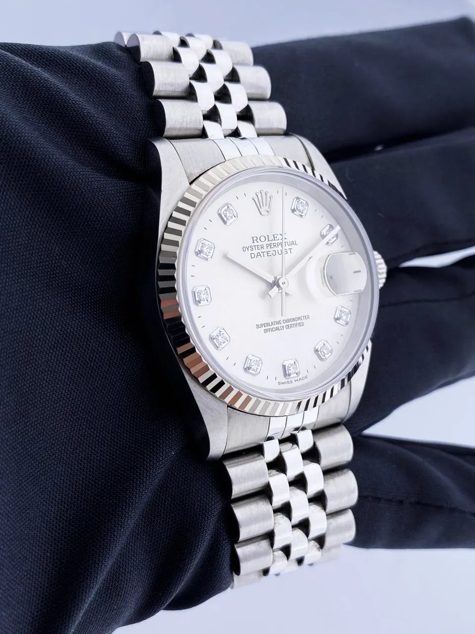 Rolex Silver Diamond Datejust Jubilee - Hình 3