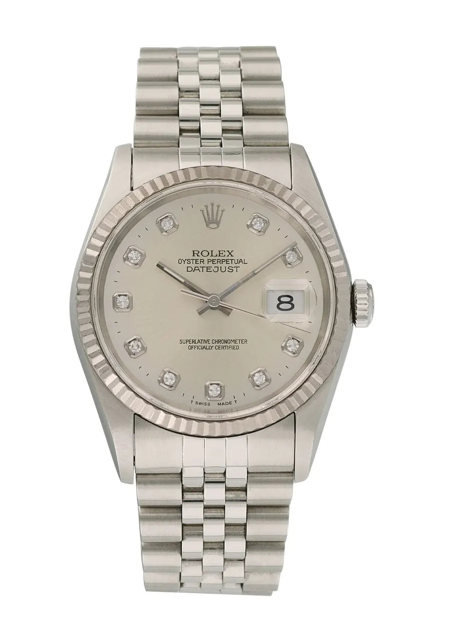 dial Rolex Silver Diamond Datejust