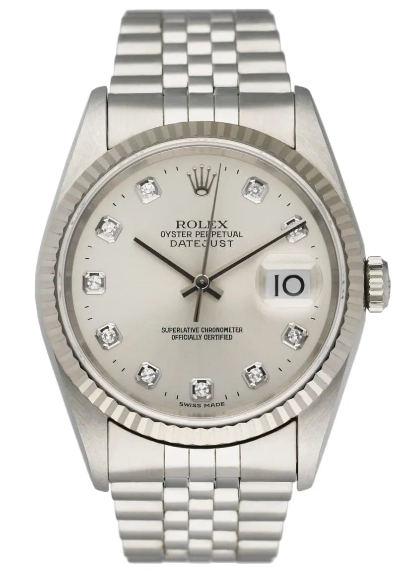 dial Rolex Datejust Silver Diamond