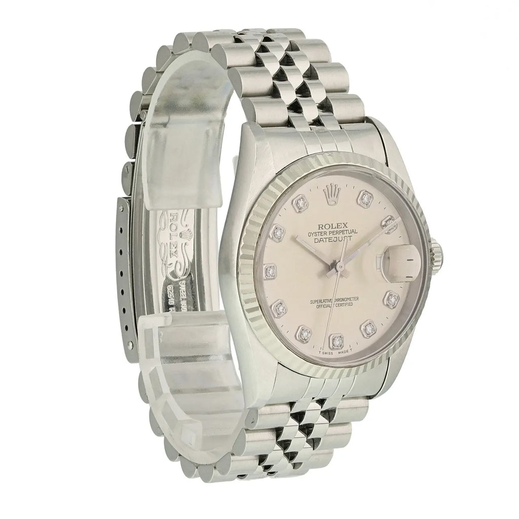 dial Rolex Silver Diamond Datejust - Hình 4