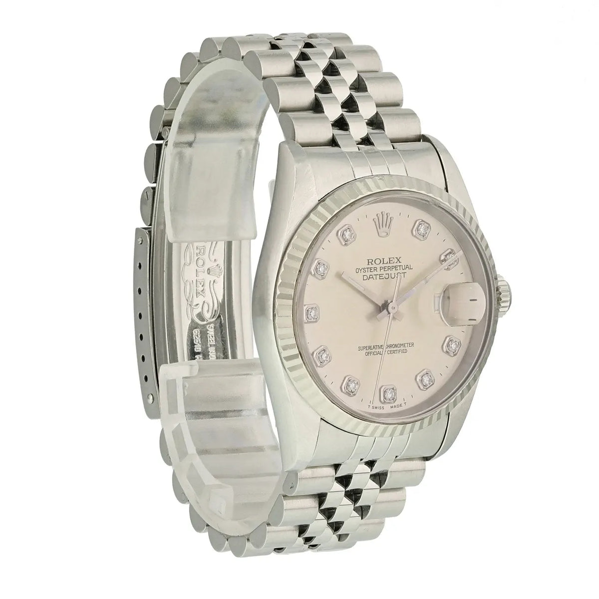 dial Rolex Silver Diamond Datejust - Hình 4