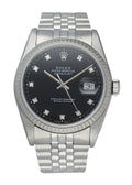 stainless Rolex Datejust Black Diamond Dial