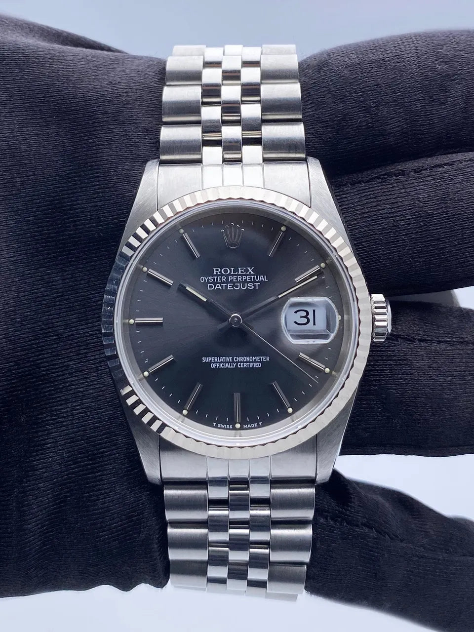 fluted Rolex Datejust Slate Dial - Hình 3