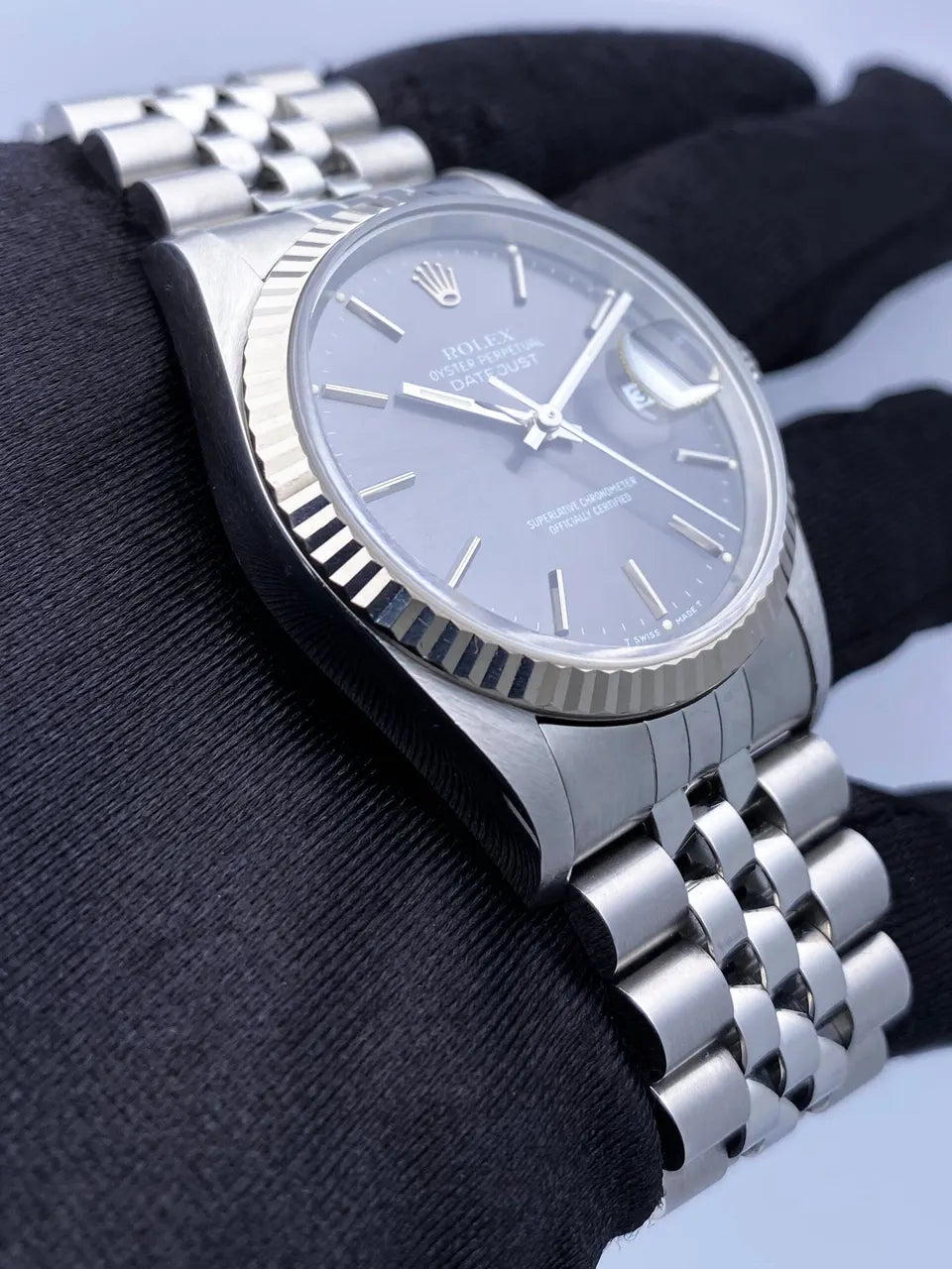fluted Rolex Datejust Slate Dial - Hình 4