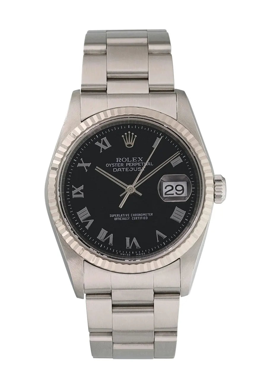 Rolex Black Roman Steel