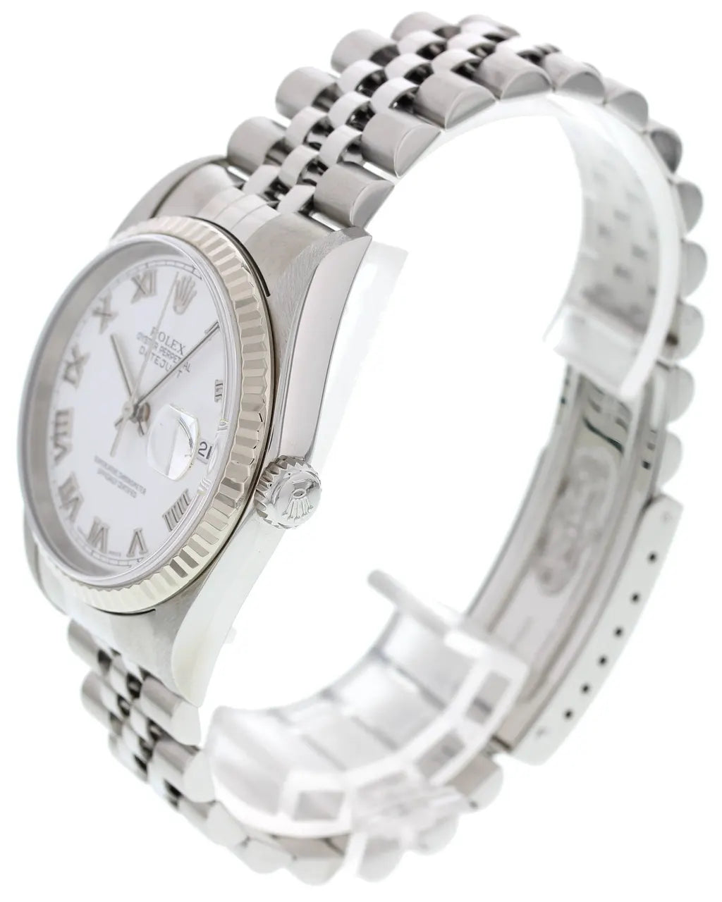 Rolex Datejust White Roman - Hình 4