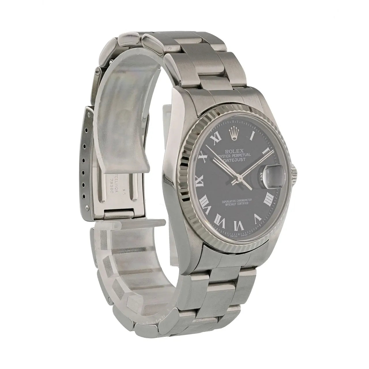 Rolex Black Roman Steel - Hình 4