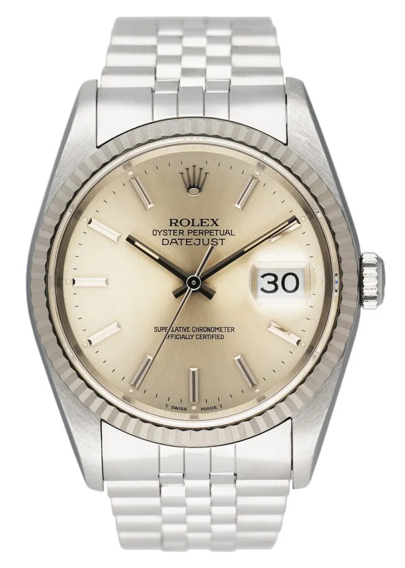 dial Rolex Silver Tapestry Datejust