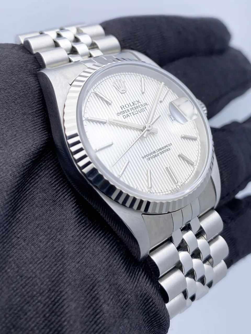 Rolex Silver Stick Dial Steel - Hình 4