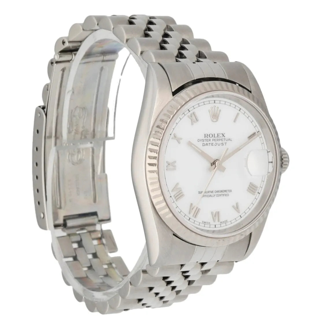 Rolex White Roman Dial Datejust - Hình 9