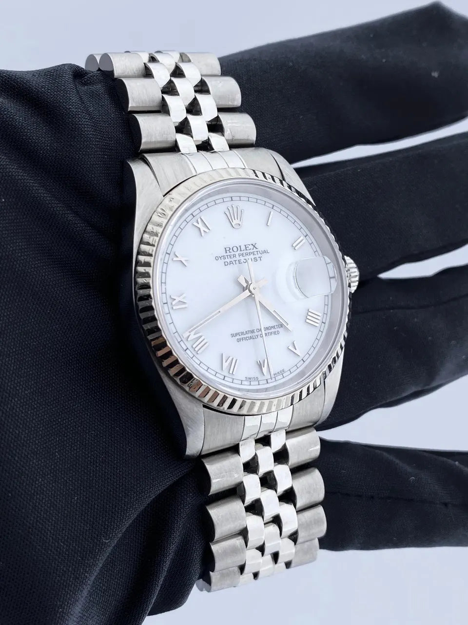 Rolex White Roman Dial Datejust - Hình 2