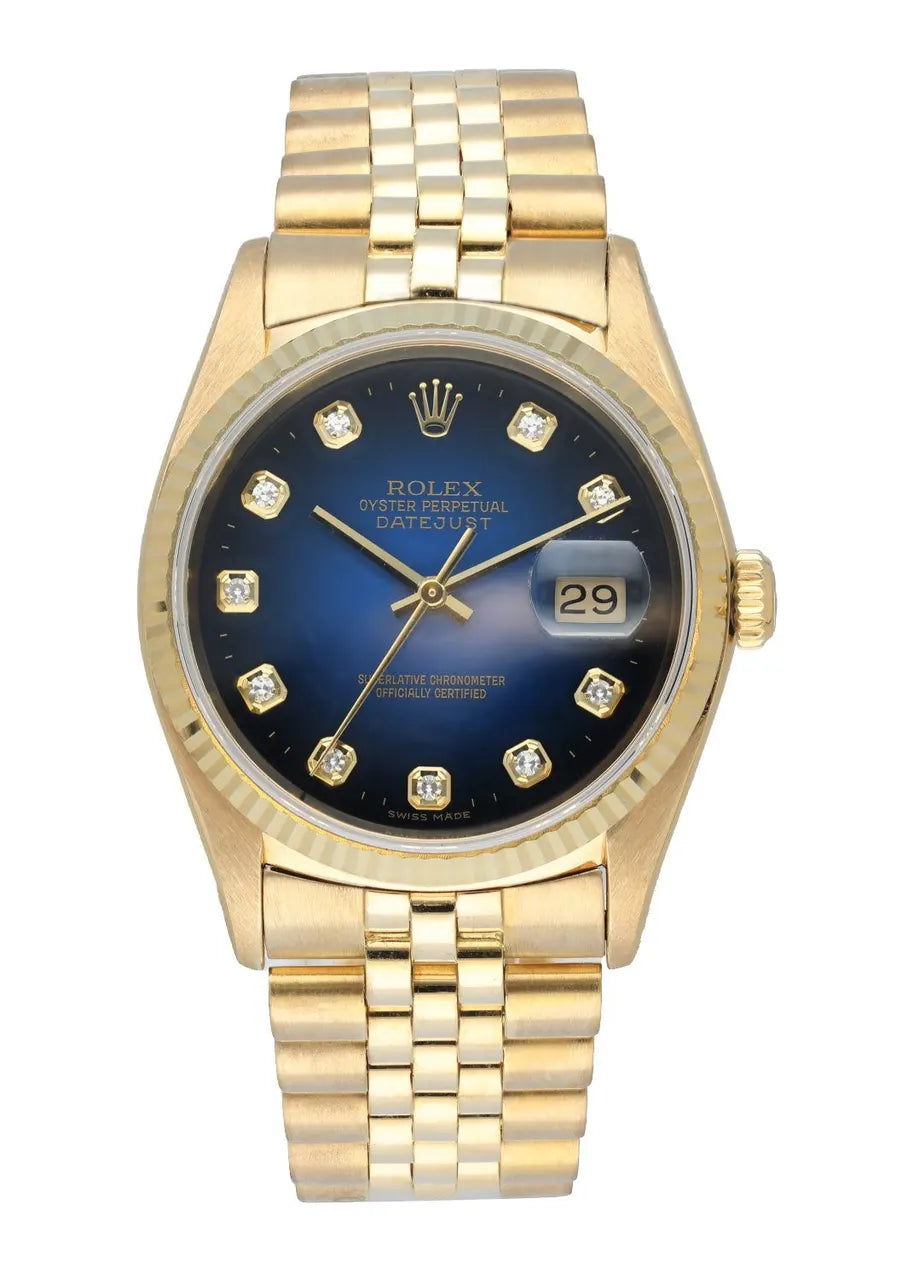 Rolex Blue Diamond Gold Datejust