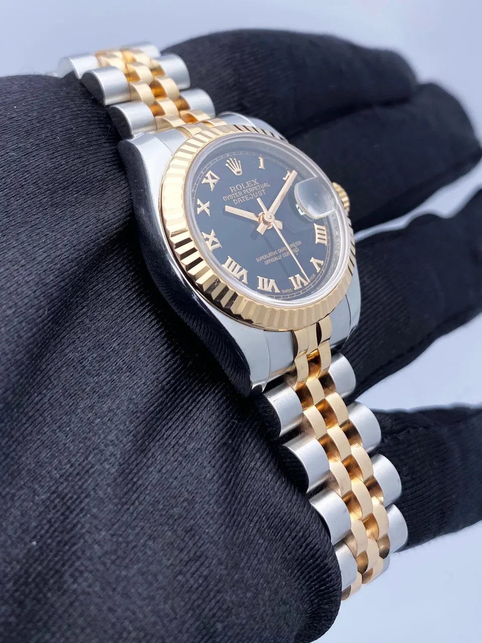 datejust Rolex Two-Tone Black Roman - Hình 2