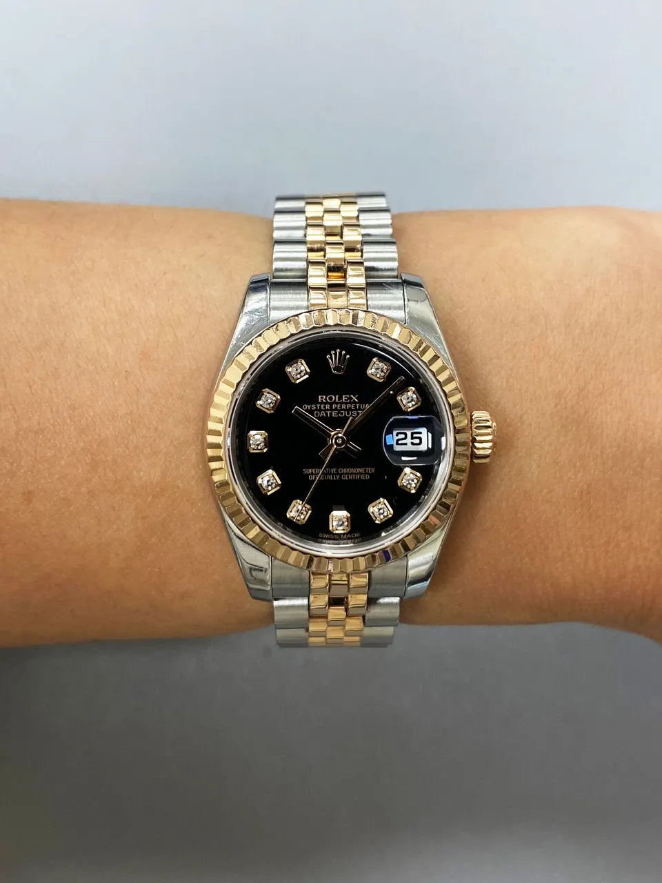 Rolex Two-Tone Black Diamond - Hình 9